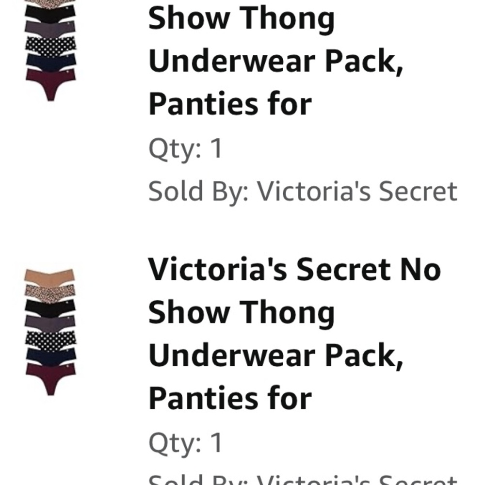 Victoria's Secret Women's No Show Thong, NWOT, Seven pairs - Picture 2 of 2